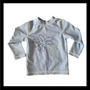 NWOT Baby Blue Palm Tree Swim Shirt
